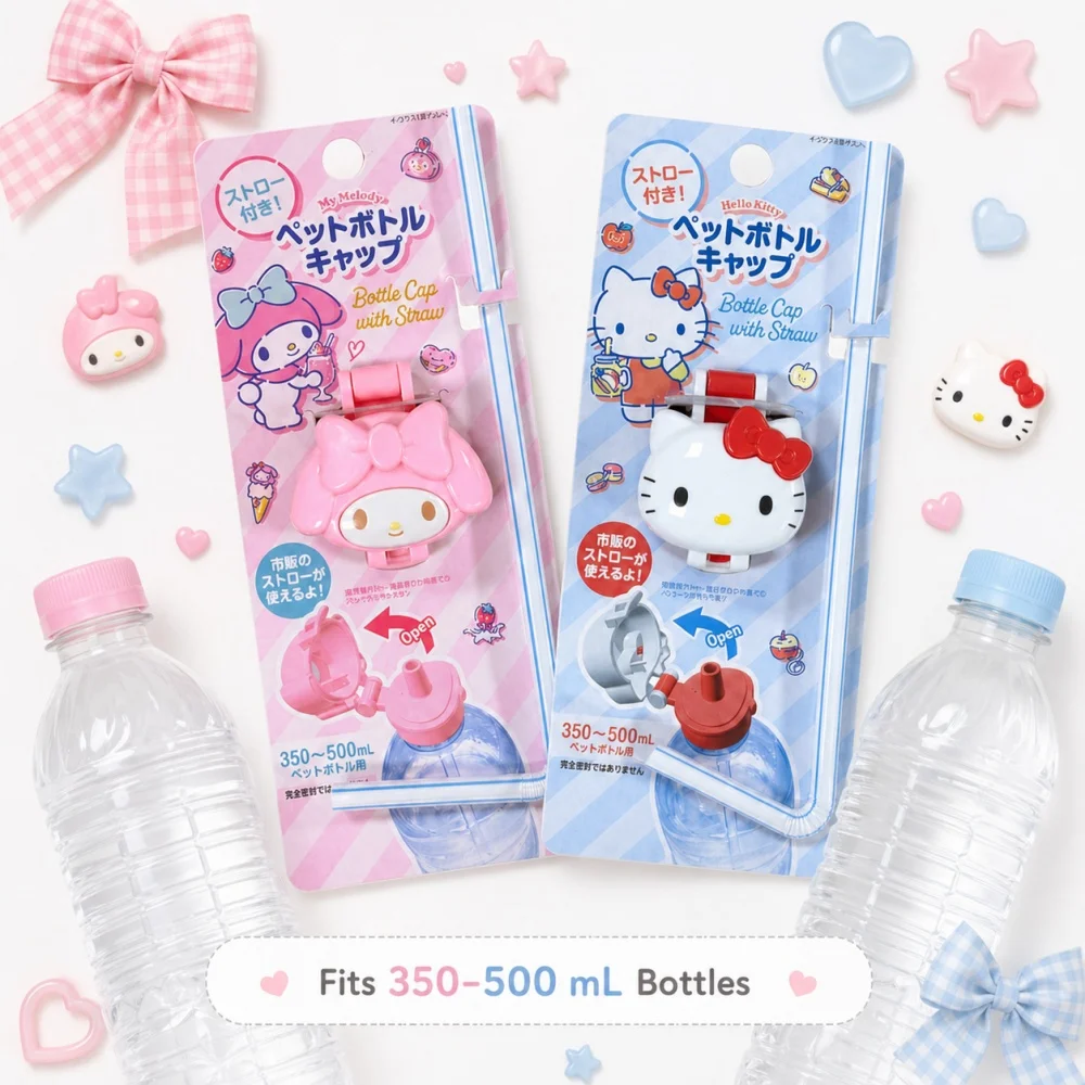 

Genuine Sanrio Bottle Cap with Straw My Melody Hello Kitty Drink Bottle Lid for 350-500ml Bottles Girls Toys Birthday Gifts