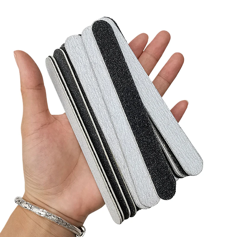 10 Pcs Professional Nail Files Sanding 100/180 Grit Buffer Double Side Nail Art Polish Tips Manicure Pedicure Care Tools