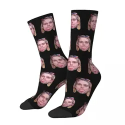 Kurt Cobain Tongue Socks Men Women Polyester Casual Socks Hip Hop Spring Summer Autumn Winter Middle Tube Socks Gifts