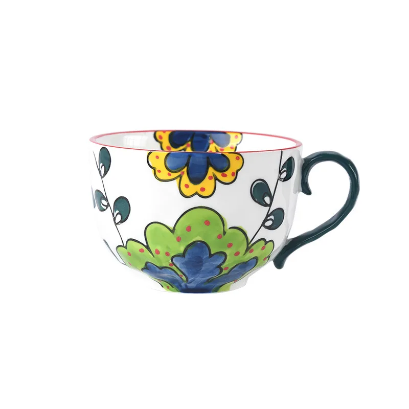 Factory Direct Compatible with Breakfast Cup Hand Painted Underglazed Ceramic Milk Cup Afternoon Tea Coffee Cute Oat Cup