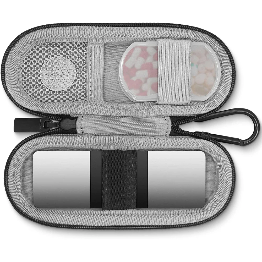 Estuche para monitor de ECG KardiaMobile, estuche rígido de viaje para KardiaMobile 6L, estuche para monitor de ECG Kardia, caja para pastillas y mosquetón