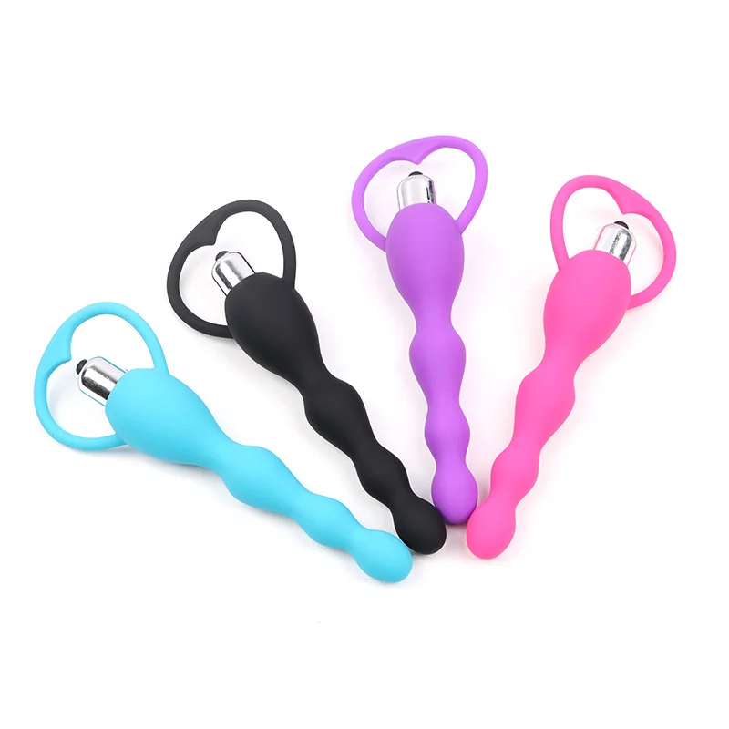 Vibratore per perline con spina anale posteriore in silicone, stimolatore per massaggio prostatico, masturbatore clitorideo femminile, giocattoli sessuali per adulti, giocattoli sessuali