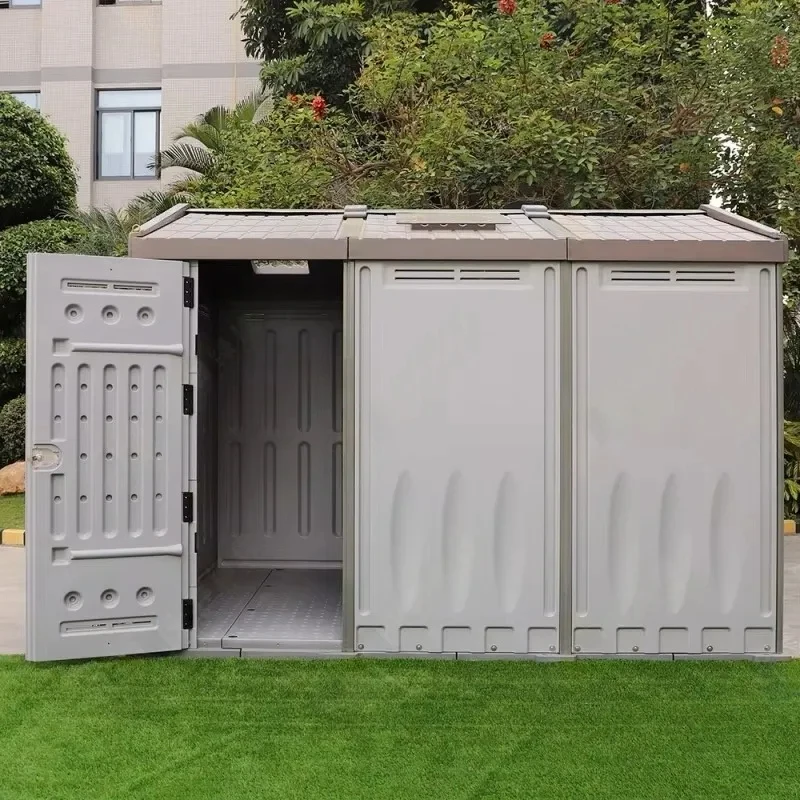 New Model Plastic Garden Storage Shed – Weatherproof & Rustproof, Large Capacity, Easy Assembly, Garden Tools & Outdoor Sto