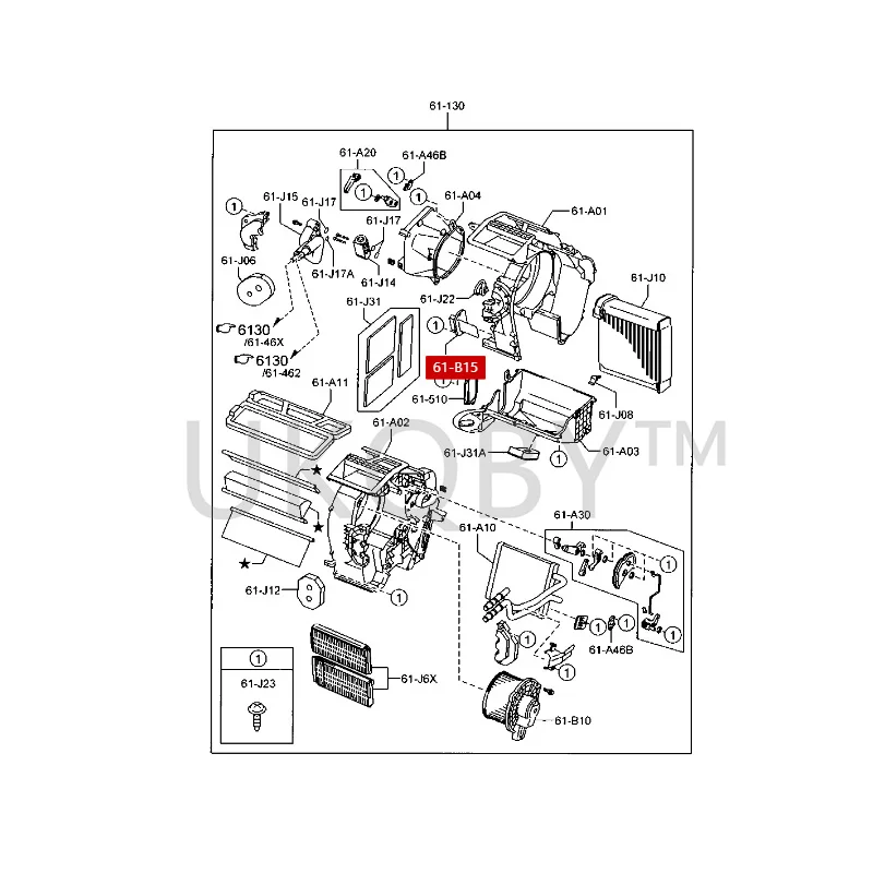 GJ6E61B15 Suitable for Ma zd a 6, 2, 3 Evaporator air conditioning blower fan speed control resistor