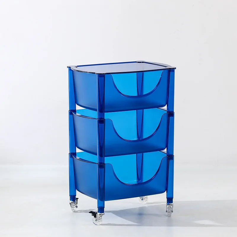 Nordic Movable Salon Trolley Multi-level Modern Salon Trolley Transparent Accept Commercial Furniture ZY40TC