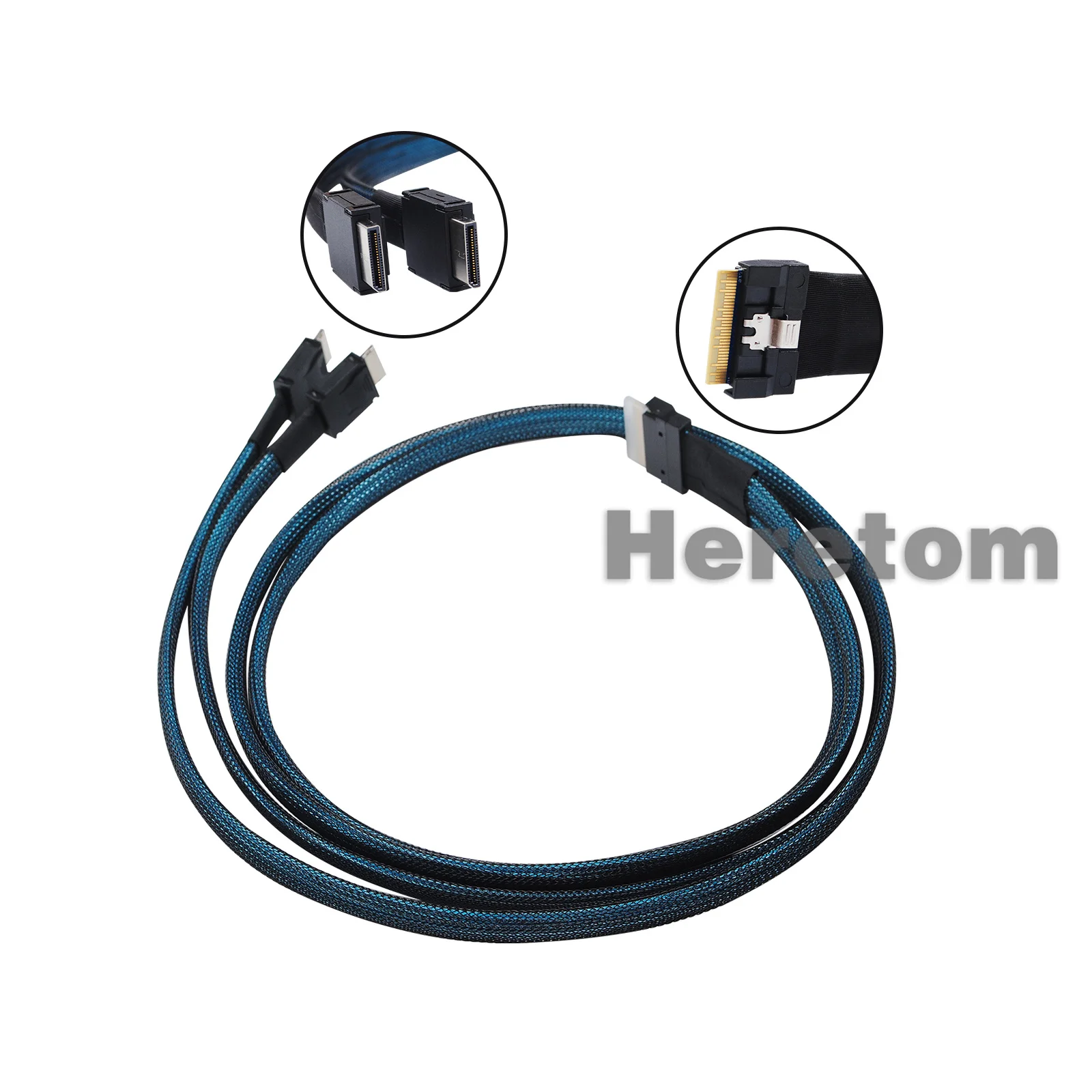 PCI-Express PCI-E Ultraport Slimline SAS Slim 4.0 SFF-8654 8i 74pin to Dual Oculink SFF-8611 4i Connector Cable 100cm