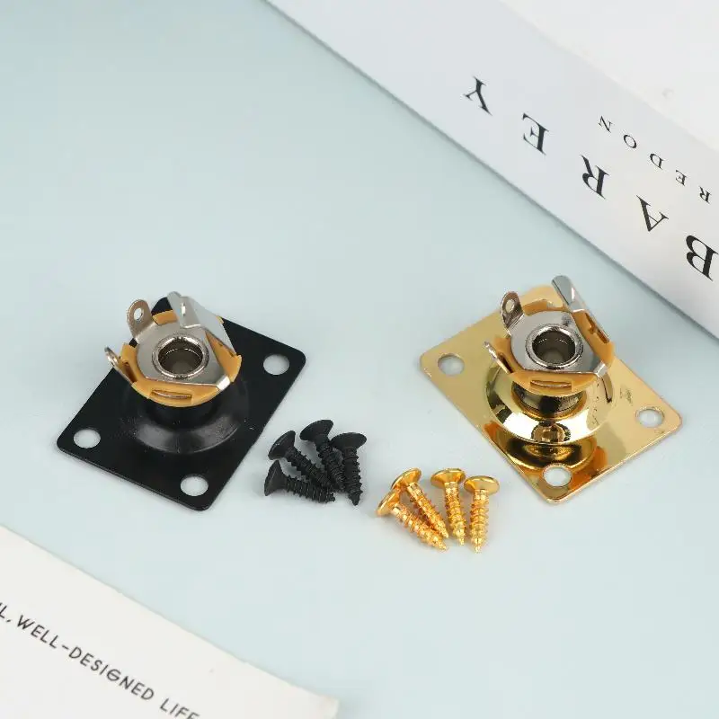 【Electric Guitar Jack Output Plate Guitar Output Jack Plate Square Shape Metal Compact Guitar Jack Socket Plate Guitar】