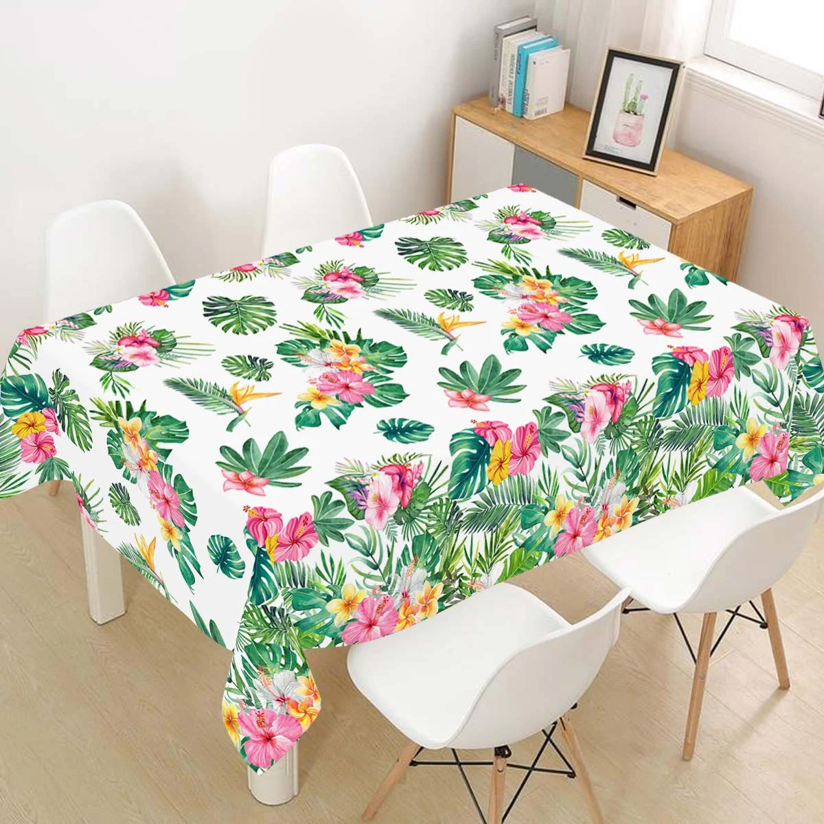 Summer Hawaiian Floral Plastic Tablecloth Flamingo Table Runner Candy Bags For Tropical Hawaiian Birthday Party Decorations - view 3