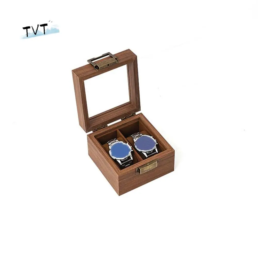 

1/2/3/6/10/12 Slots Watch Storage Box Soft Watch Pillow Walnut Wood Wooden Watch Box Chinese Style Transparent Glass