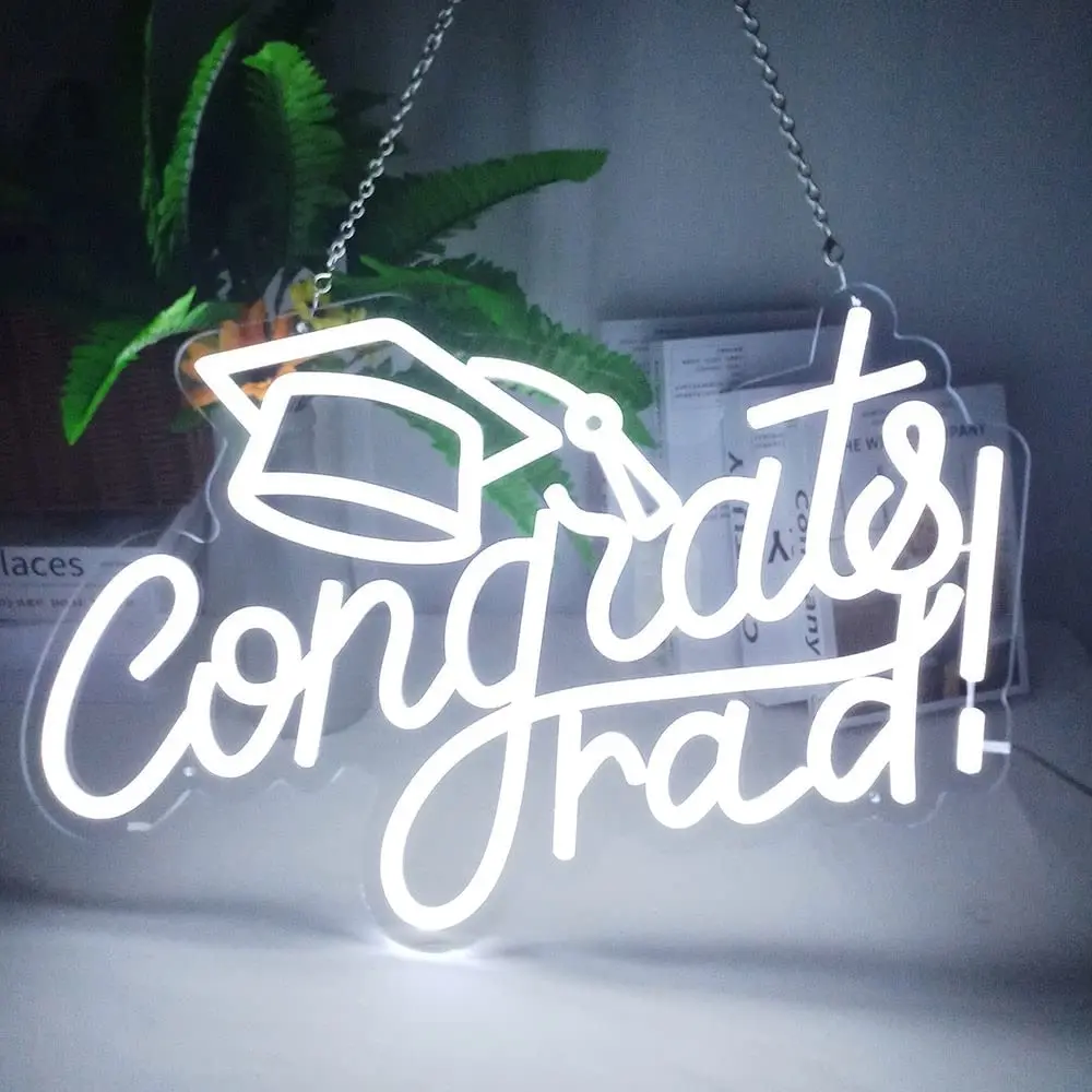 Lámpara LED de neón para decoración del hogar, señal de arte de pared de graduación, regalo de cumpleaños, fiesta de boda