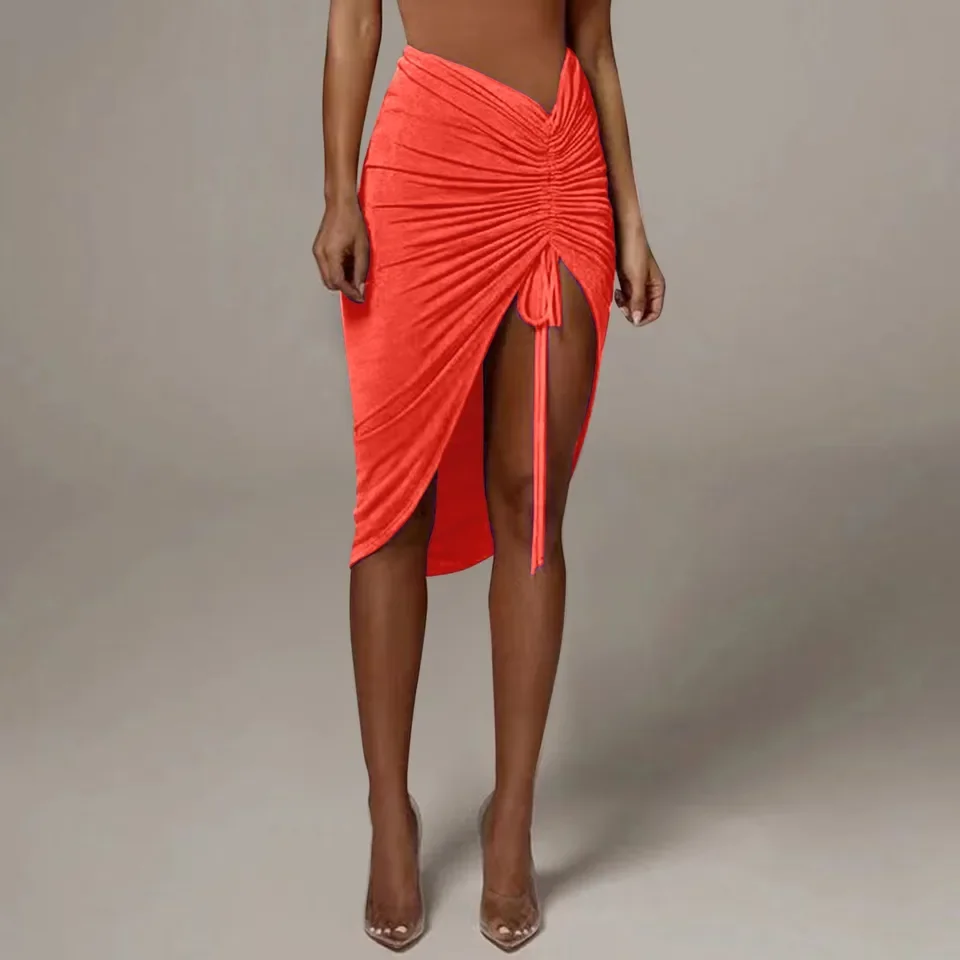 Top Selling Skirt Women Plus Size Summer New Ladies Slim Drawstring Skirt Korean Style Women'S Clothing Ropas De Mujeres