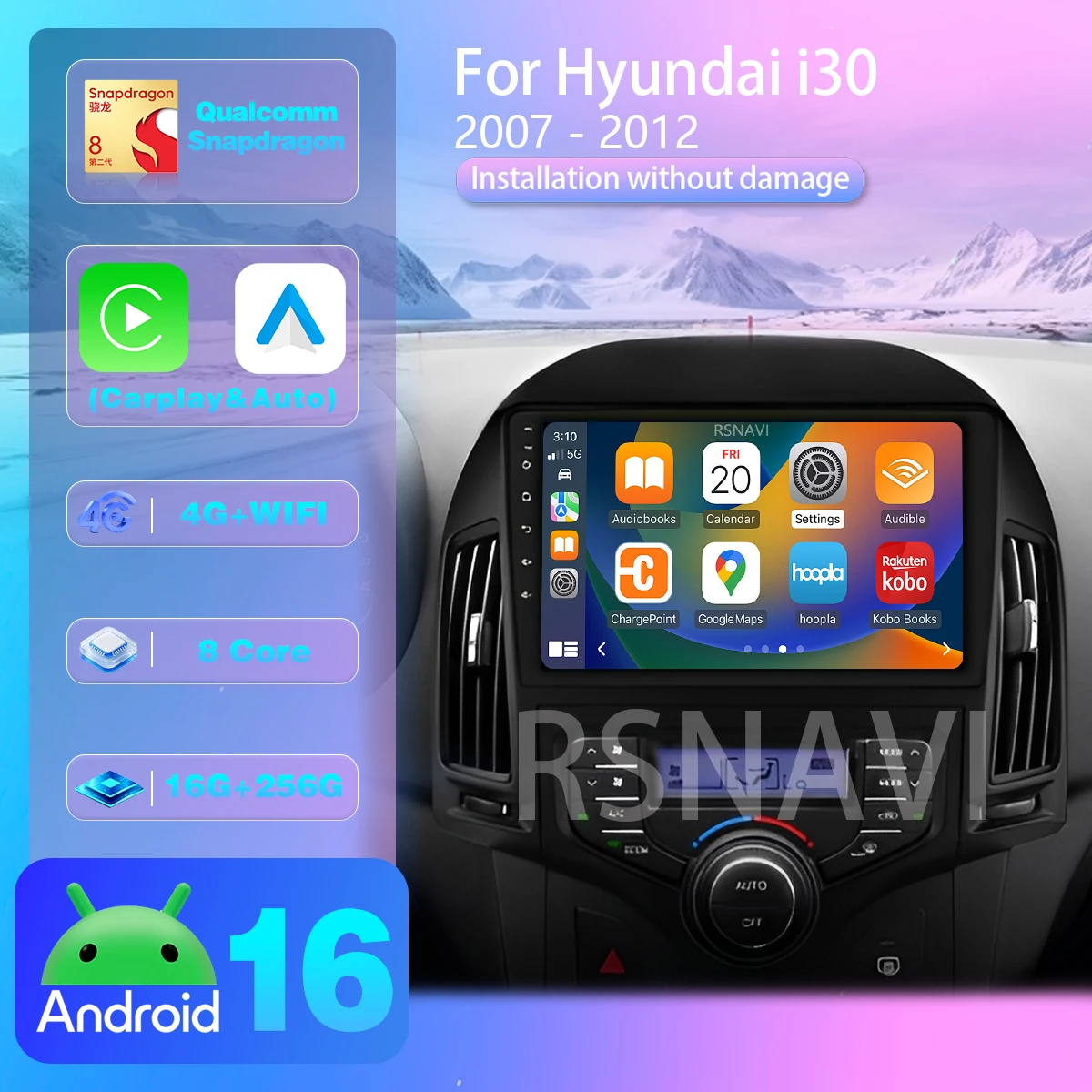 Android 16 Carplay Auto-Autoradio-Multimedia-Player für Hyundai I30 2006-2011 2K-Bildschirm Autoradio Stereo Versand innerhalb von 24 Stunden