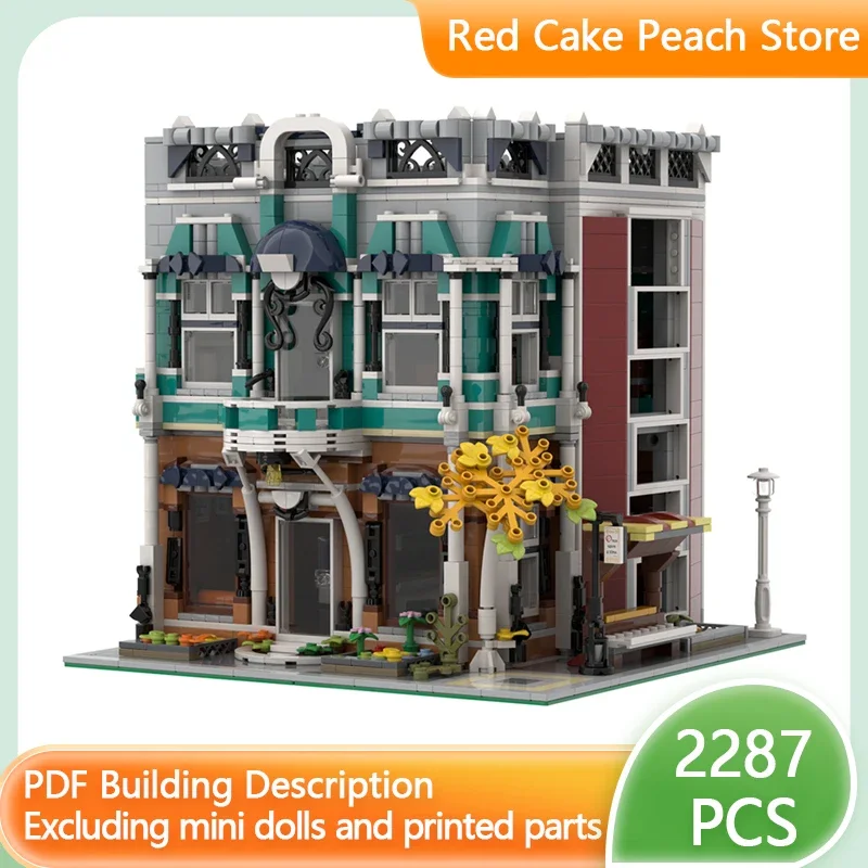 City Street View Model MOC Building Bricks Cafe Beverage Leisure Modular Technology Gifts Holiday Assemble Children Toys Suit