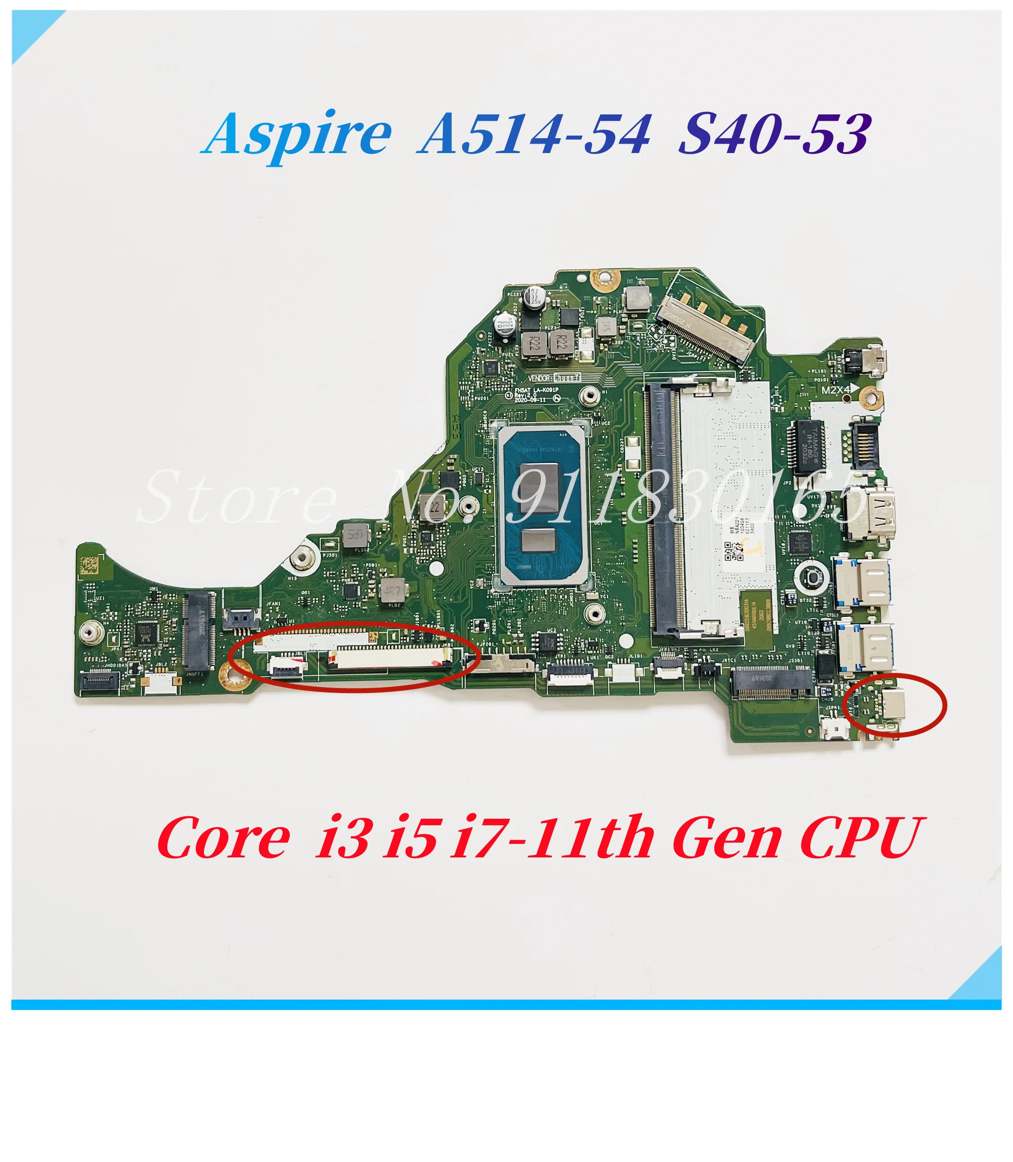 

FH5AT LA-K093P для ACER Aspire LA-K091P A514-54 A514-54G S40-53 материнская плата для ноутбука с i3-1115G4/i5-1135G7/i7-1165G 7 CPU DDR4