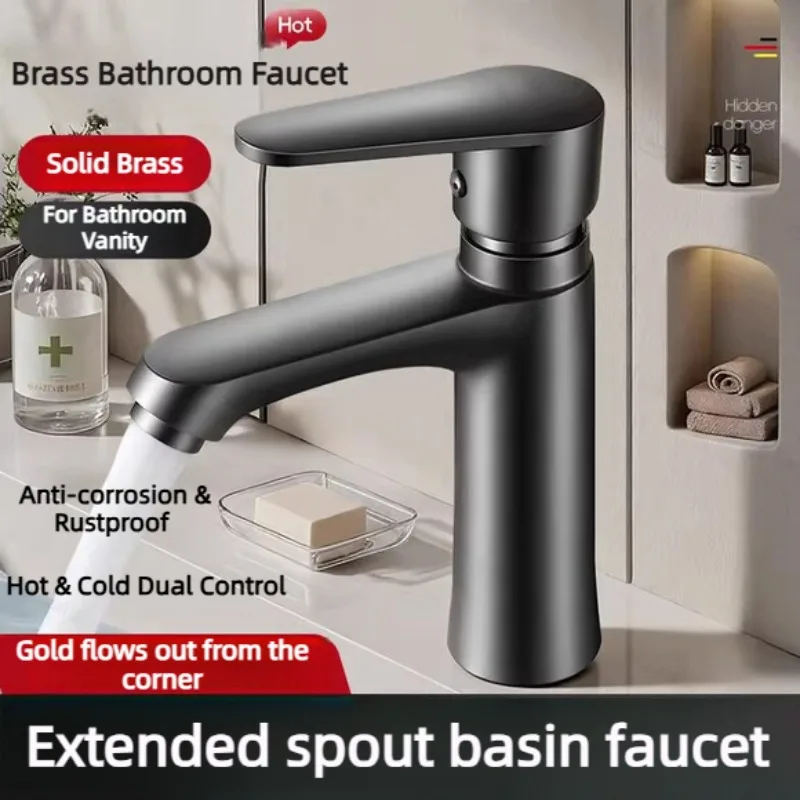 

Латунный смеситель для ванной, для холодной и горячей воды, для умывальника, 2 отверстия