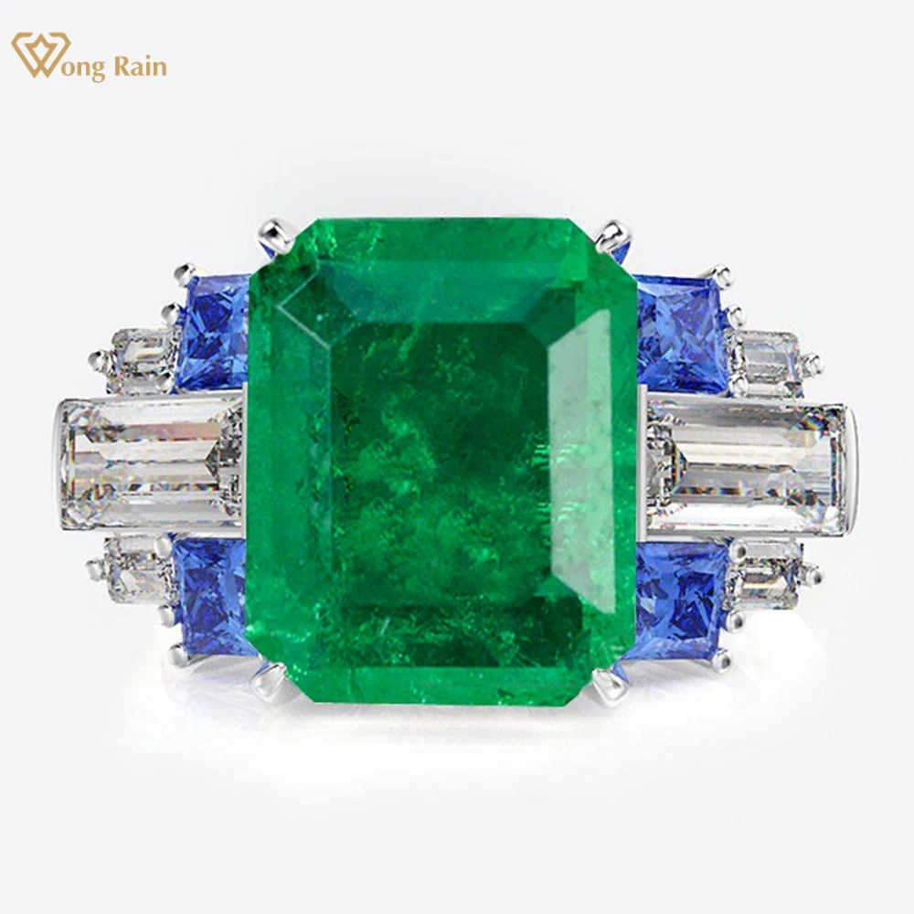 

Wong Rain 925 Sterling Silver 4CT Sapphire Emerald Paraiba Tourmaline Citrine Ruby Gemstone Wedding Party Ring for Women Jewelry