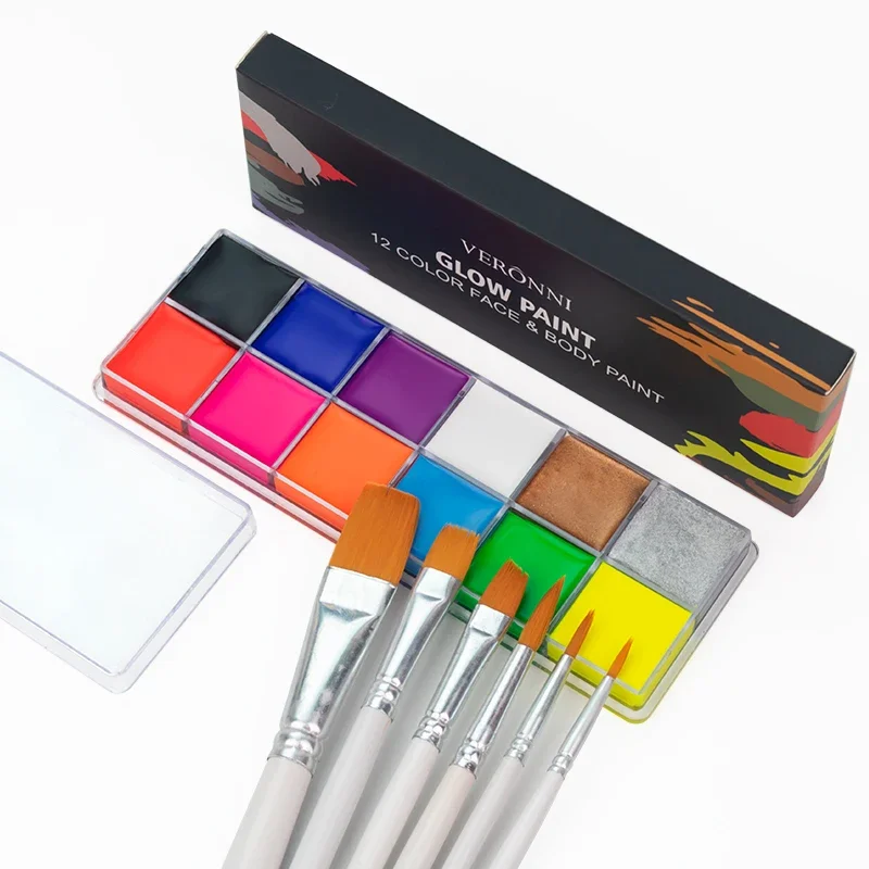 20 kleuren gezicht lichaam olieverfschilderij verf pigment niet giftig veilig kinderen flash tattoo schilderij met borstel kunst Halloween cosplay feest
