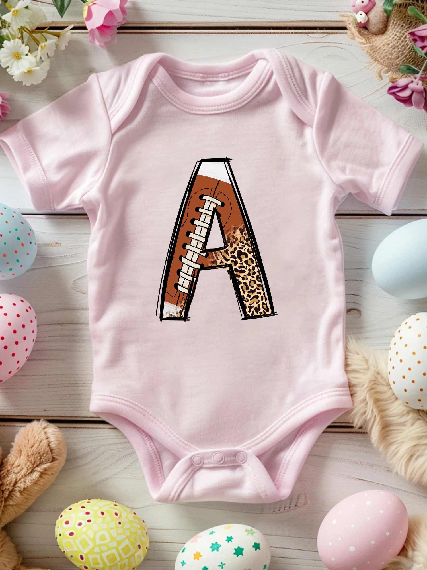 

Детский комбинезон-слип унисекс с леопардовым принтом и футбольной алфавитной расцветкой, 100% хлопок, мягкий, всесезонный, розовый, 190 г/м²