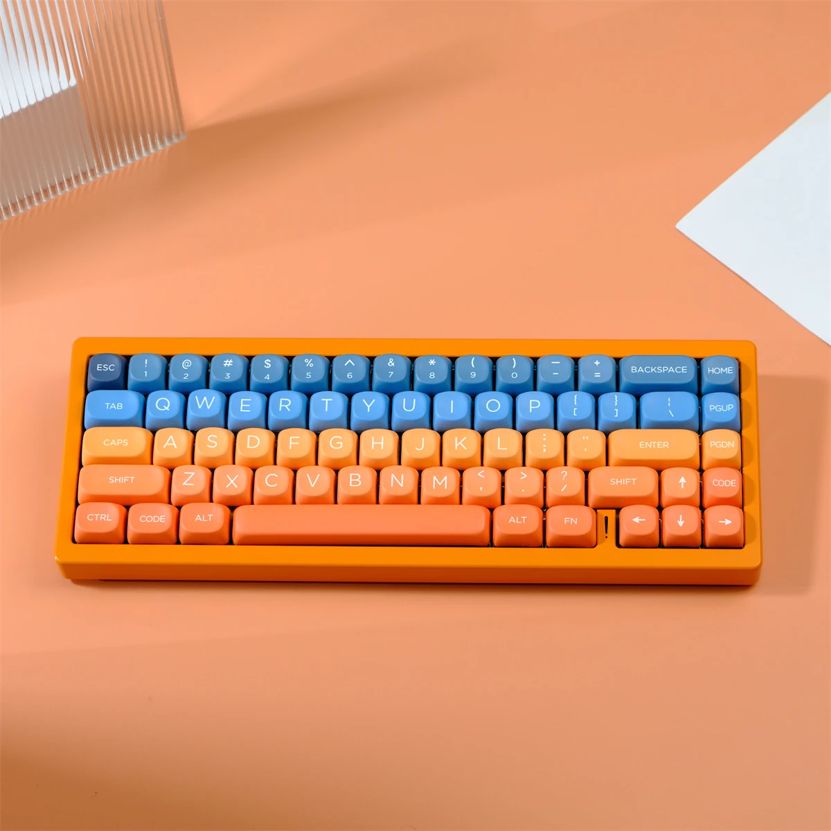 Gradient Color Skyline 126 Keys PBT Keycaps Five-sided Sublimation MOA Profile Keycaps For MX Switches Mechanical Keyboard