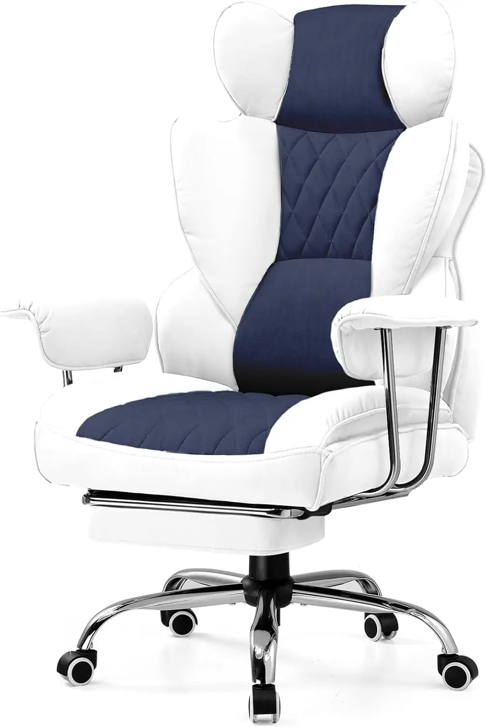 Chaise de Bureau Ergonomique et Confortable avec Support Lombaire et Poche, Chaise de Jeu et d'Ordinateur