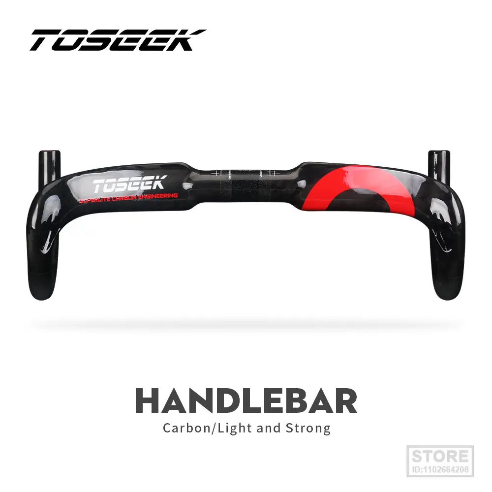 

TOSEEK Carbon Handlebar 31.8MM 400/420/440MM Road Bike Bicycle Handle Bar Internal Routing Parts