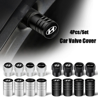 4Pcs Car Wheel Tire Valve Caps Logo Dust Cover Accessories For Hyundai HB20 KONA i20 i10 IONIQ Elantra Palisade Sonata Grandeur
