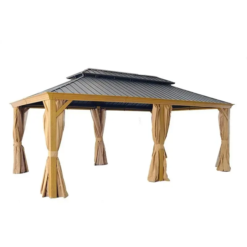 

Gazebo Outdoor Shade Villa Courtyard Garden Leisure Big Tent Restaurant Canopy Luxury Aluminum