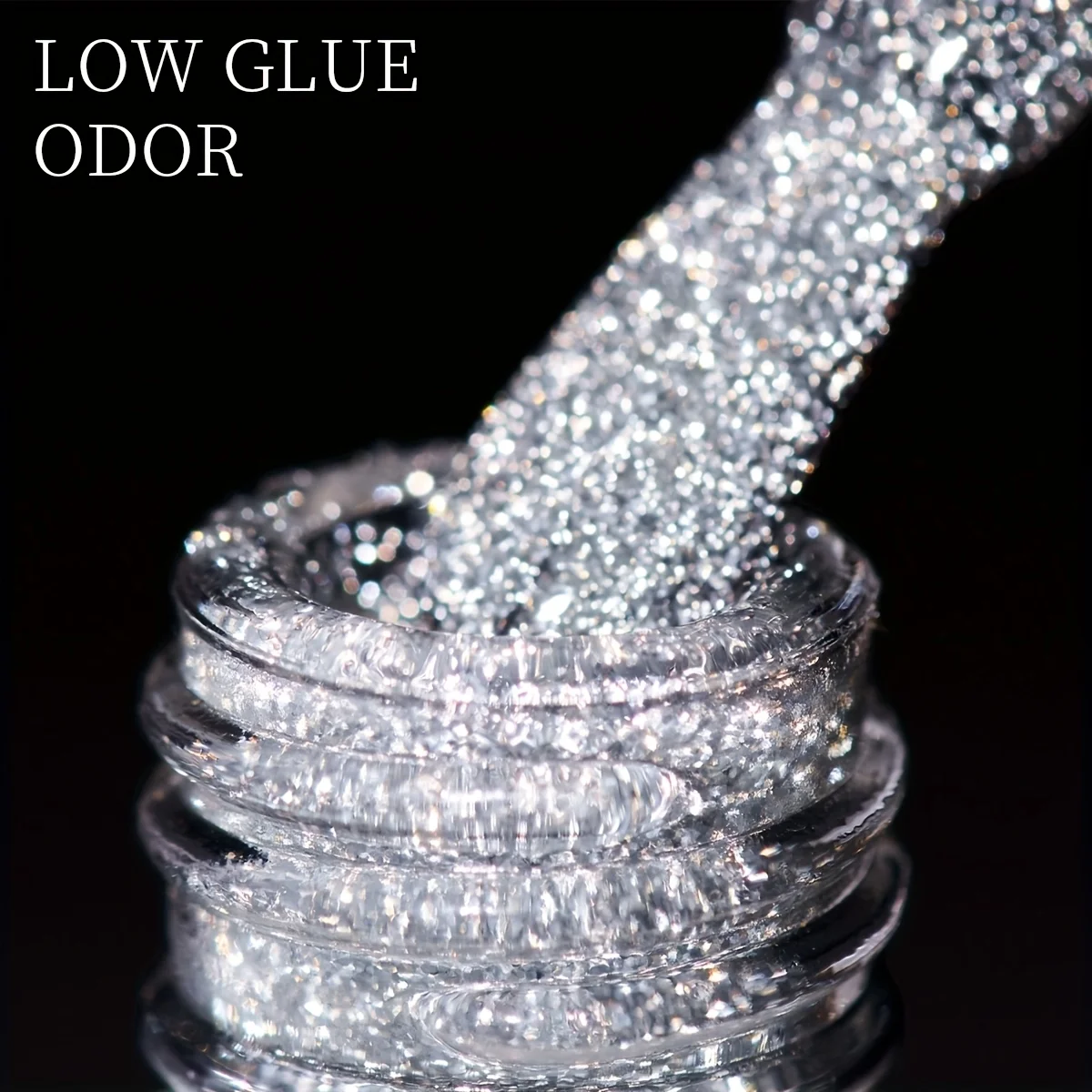 1 Stück silberner Glitzer-Gel-Nagellack mit 2-fach funkelndem Effekt, hochdichtes Glitzer-UV/LED-Nagelgel zum Einweichen