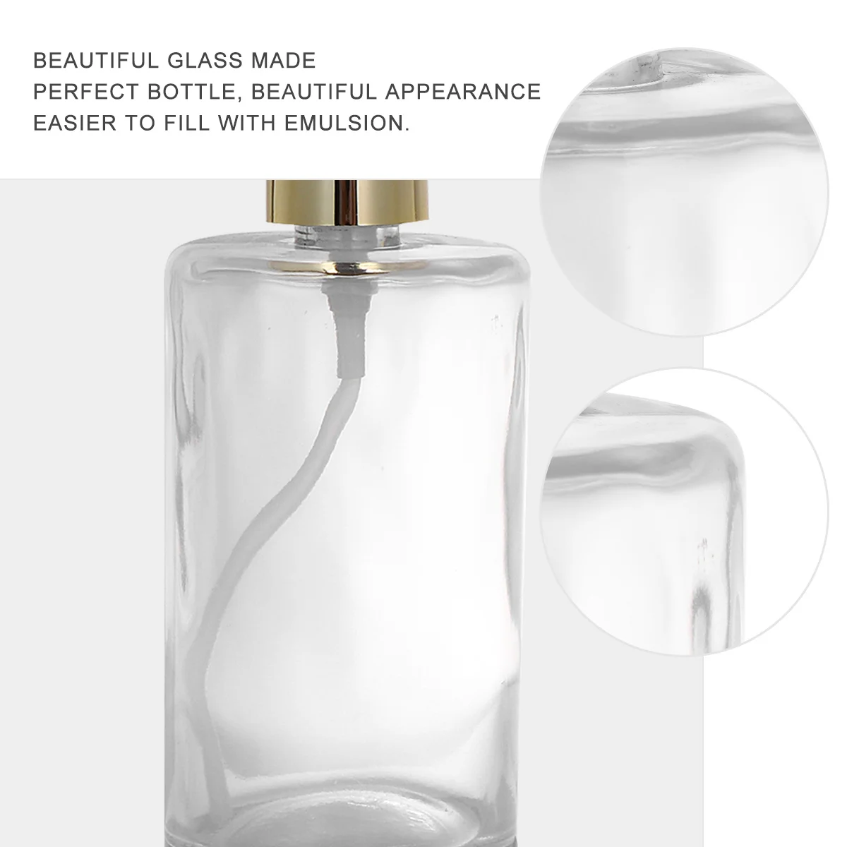 

2pcs 1 Set 400Ml Transparent Lotion Travel Bottles Glass Containers Gold Plated Pump Refillable Bottle For Home Hotel