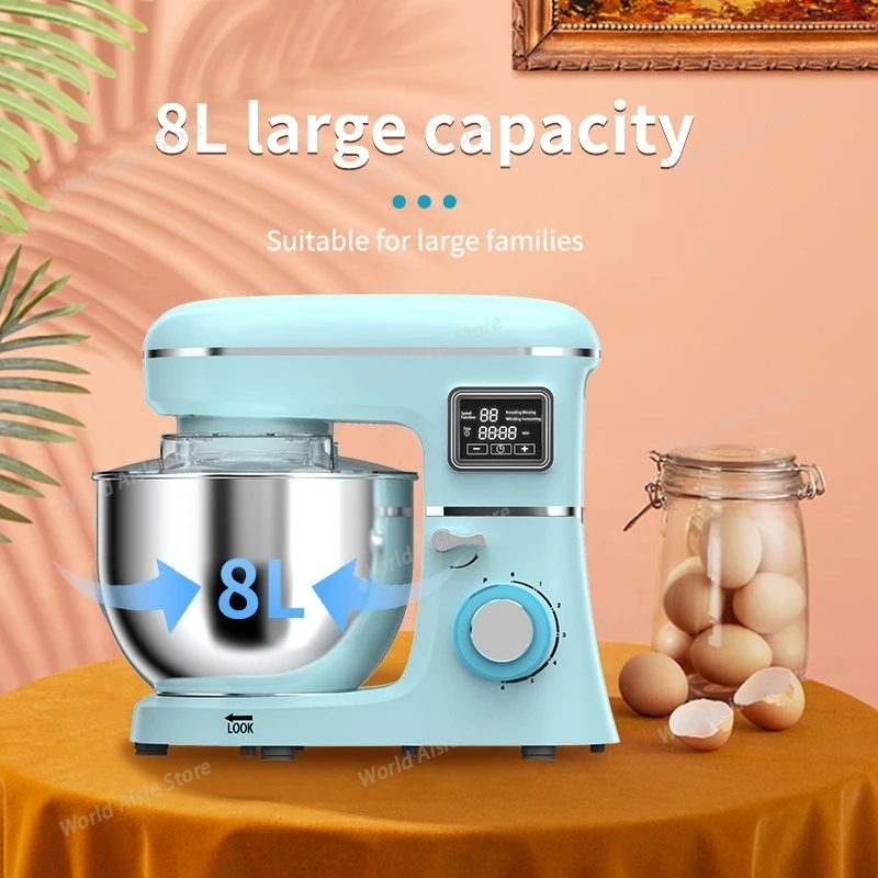 Cross-border European 6L Household Electric Dough Mixing Machine Chef Cream Mixer Egg Beating Cooking Machine 1100W Chef Machine