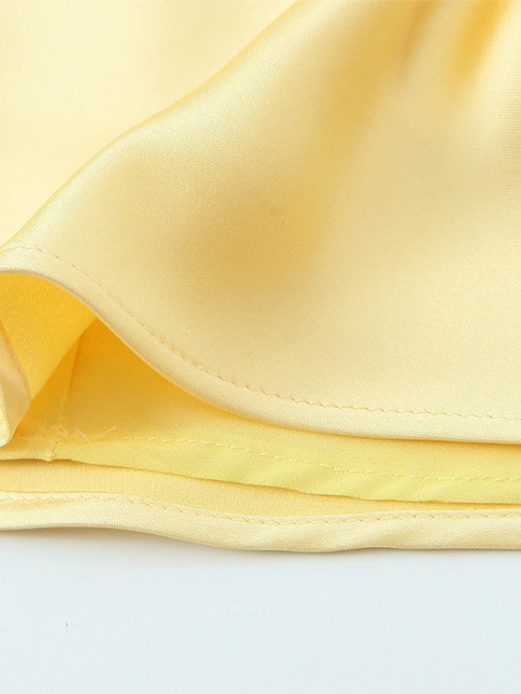 Robe longue en Satin élégante pour femmes, Sexy, dos nu, sans manches, col en v, mode d'été 2021, jaune, Robes de soirée en boîte de nuit