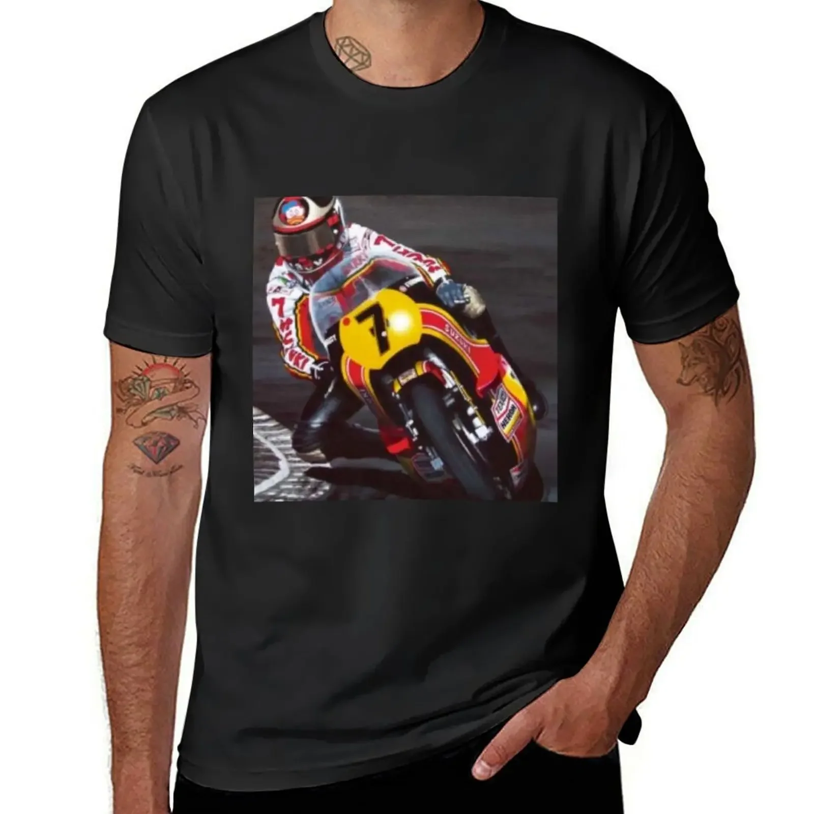 Barry Sheene, Number 7 T-Shirt quick drying designer shirts blacks clothing for men