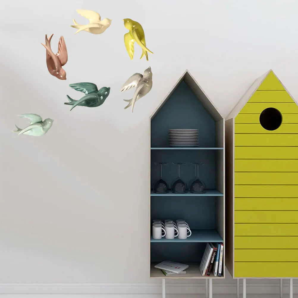 

Ceramic Flying Birds Doves Figurine Art Sculpture Hanging Ornament for Room Decor