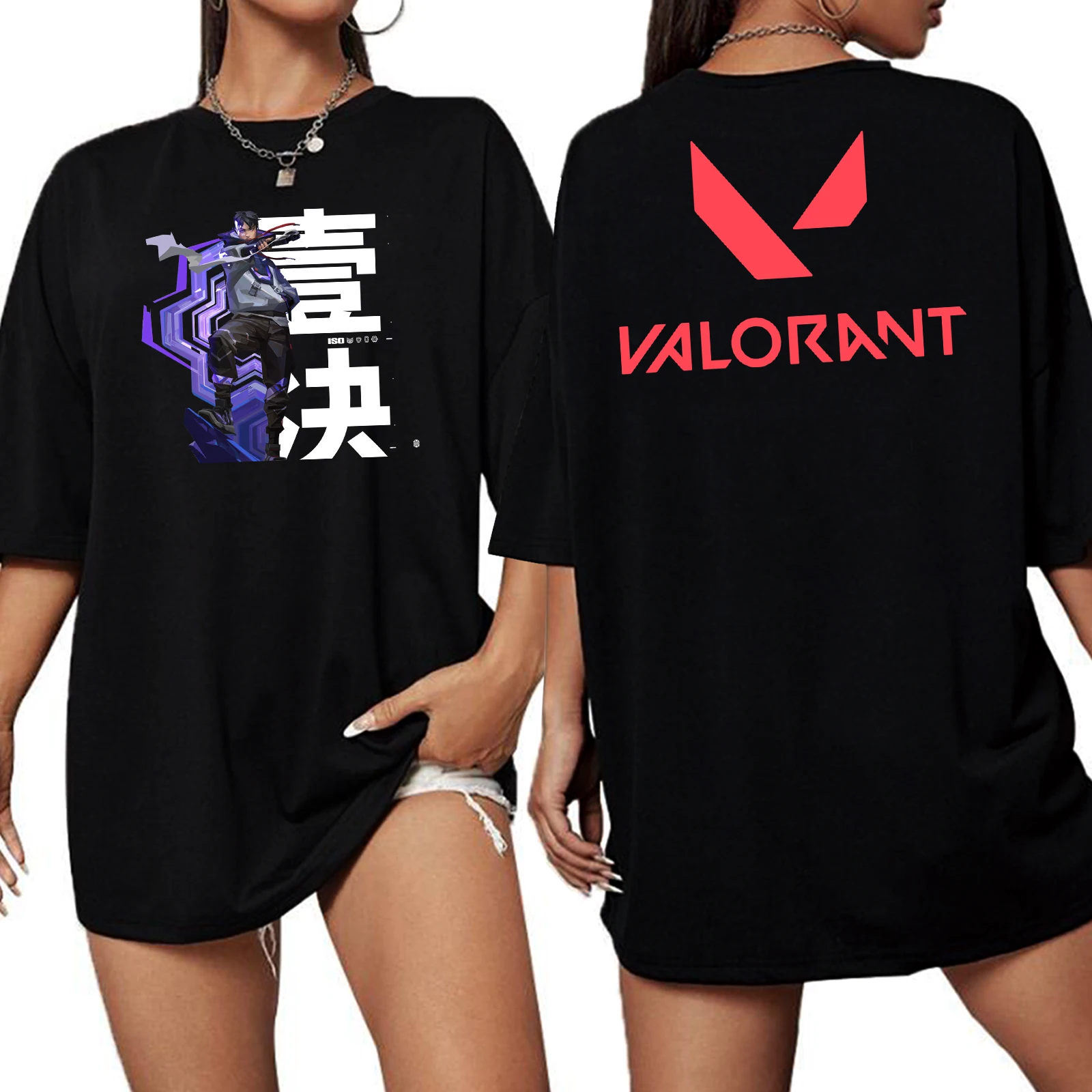 Valorant ISO Extra Large T-shirt O-Neck Short Sleeve Fashion Oversize Shirts