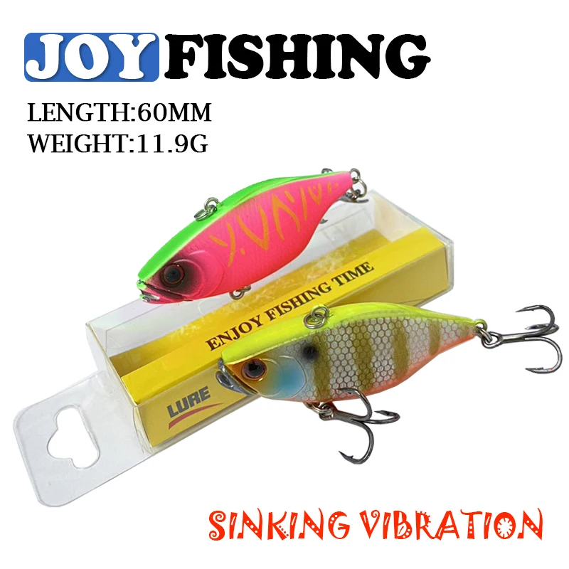 Sinking VIBRATION Fishing 60mm 11.9g Vibrating Lipless Crank Rattles Seawater Bass Pike  Isca Artificial Hard Bait 9189