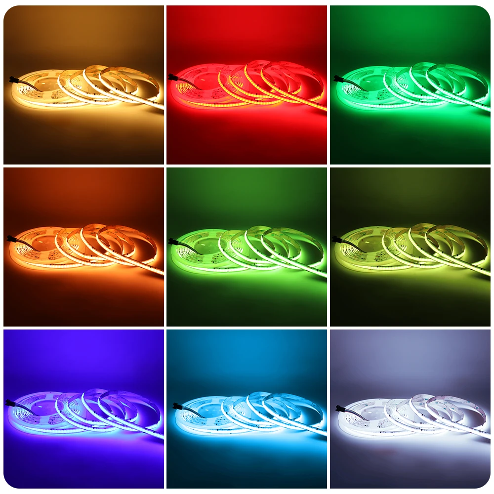 RGBWW Addressable COB LED Strip 24V RGBIC+3000K LED Strip 784 LEDs SPI RGBW Dream Color LED Light Strip 10mm RGBIC LED Ribbon