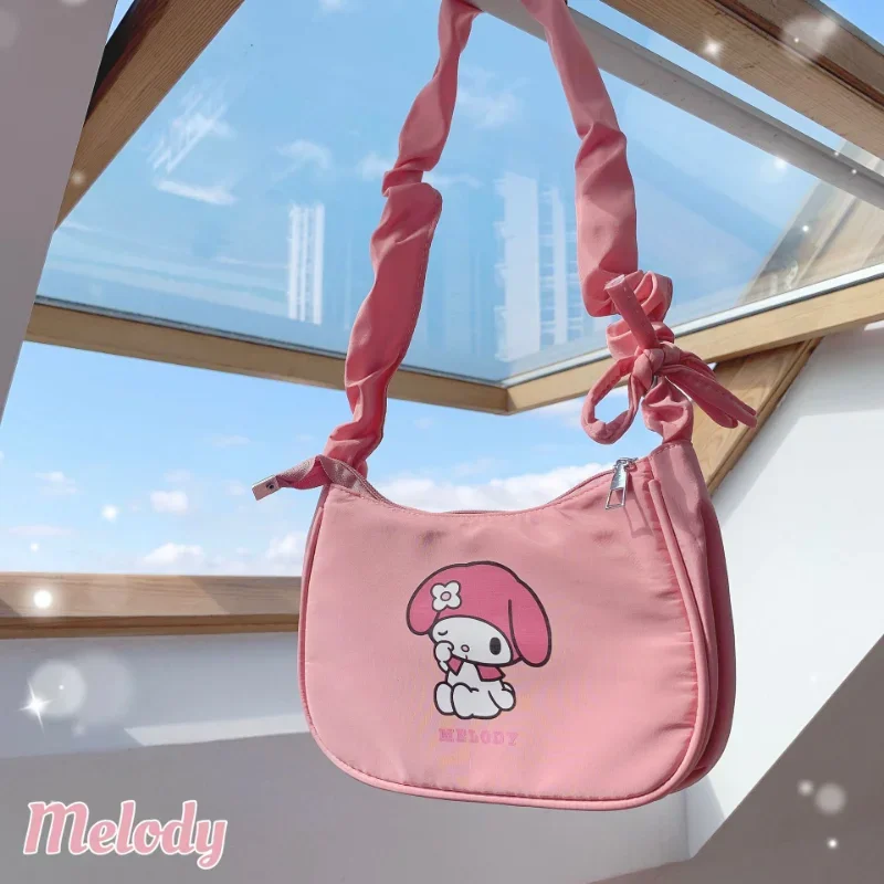 Sanrio tas tangan Hello Kitty Clow M Melody baru tas bahu selempang anjing Pacha ringan kartun lucu