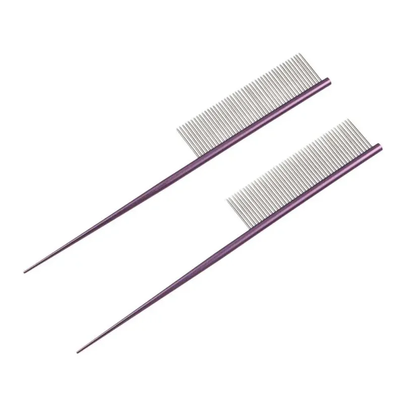Practical Stainless Steel Pet Flea Comb Non-rust Dense Tooth Dog Grooming Comb Colorful Pet Hair Comb for Dogs Puppy Cats