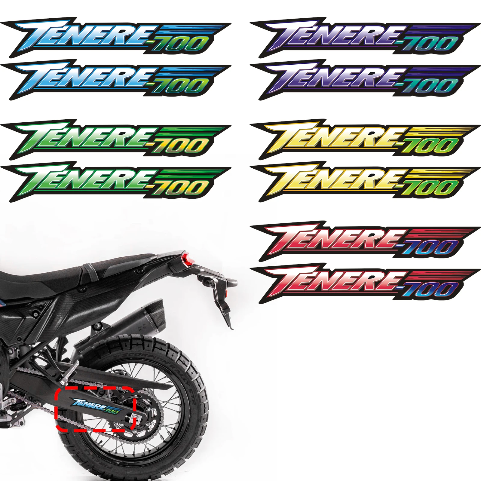 

for yamaha tenere 700 Swingarm Stickers Reflective Decals Stripes
