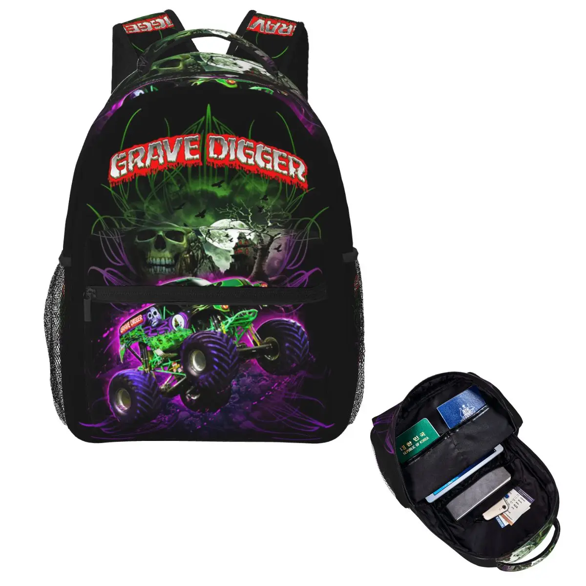 Classic Monster Jam Truck Pattern Backpack Hot Sale Daypack Large Capacity Children BookBag School Bag Shoulder Bags for Men