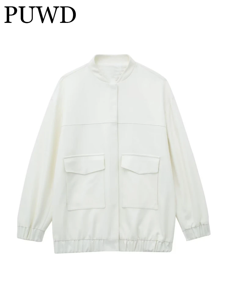 

ZACK RAIN Women Solid Color Coats 2023 Fall Vintage Ladies Zipper Long Sleeves Pocket Decoration Coats Female Pocket Outwears