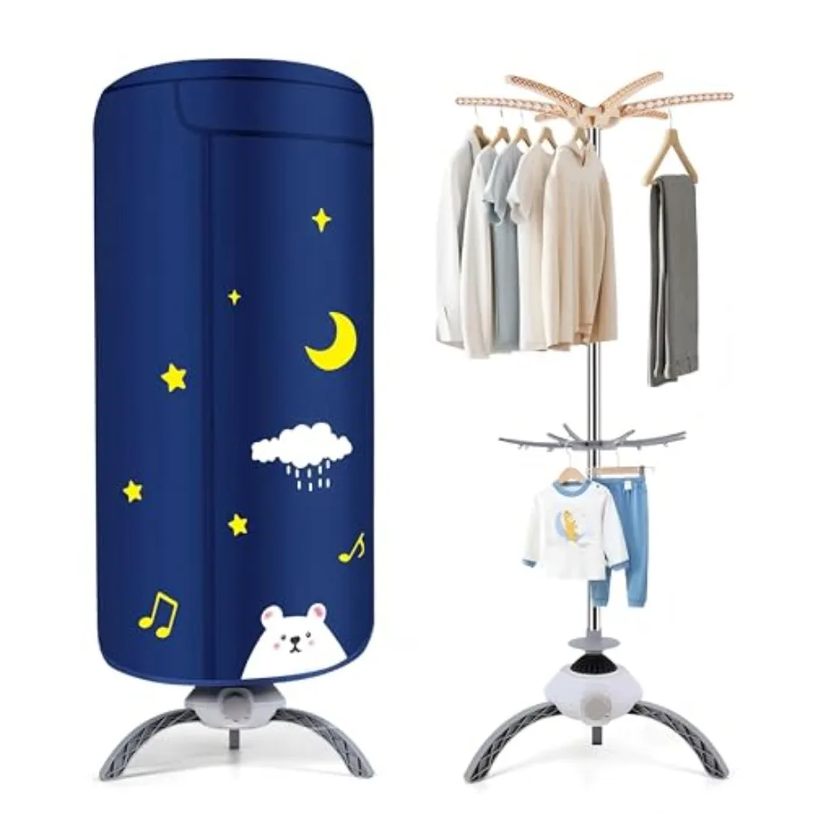 Portable Clothes Dryer 900W Fast Drying and Large Load Capacity for Laundry and Shoes - Compact Mini Dryer Machine for Travel A