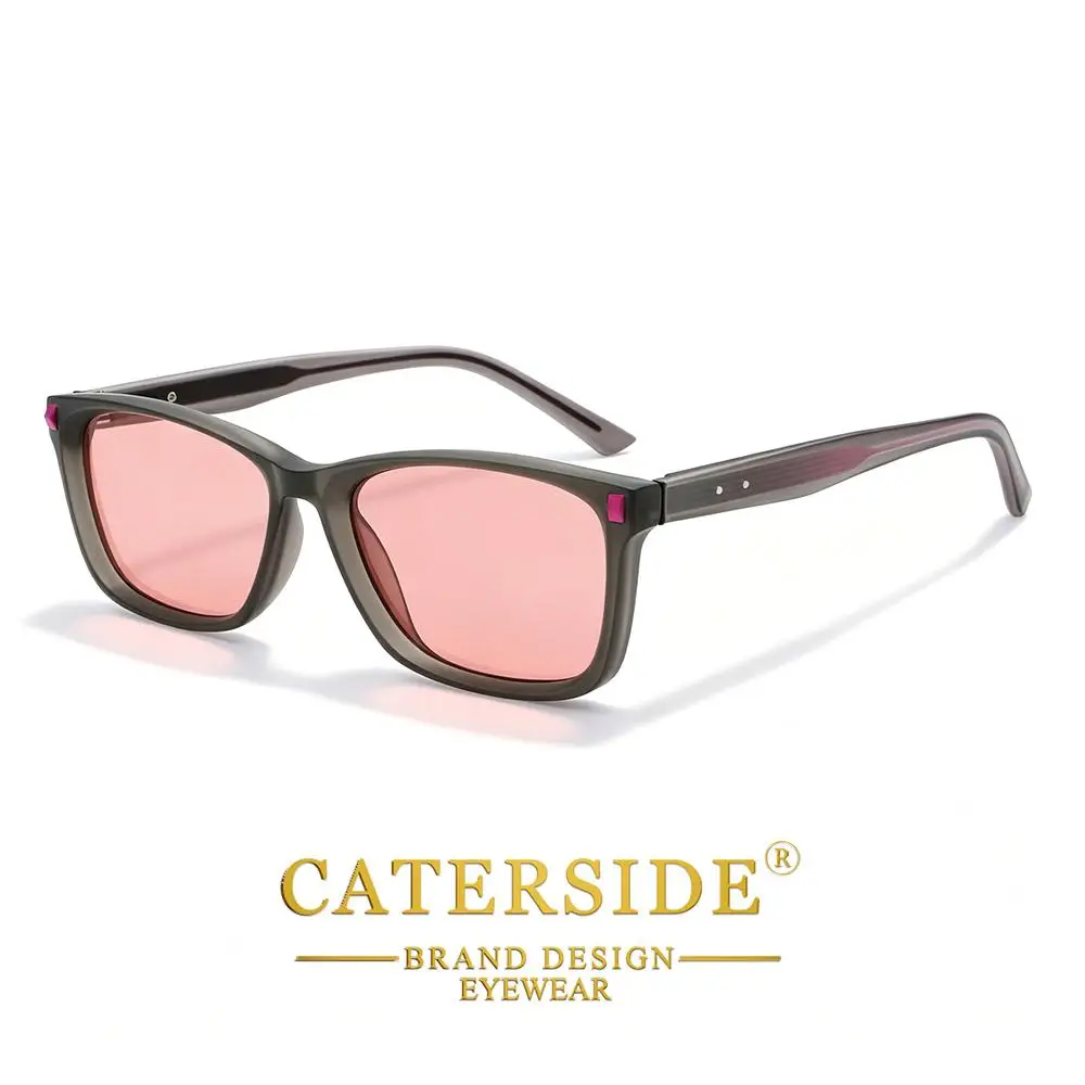 CATERSIDE Modische Herren-Sonnenbrille Hochwertige PC-Quadratrahmen-Verlaufsgläser Damen-Outdoor-Fahrbrille Dekorative Brille – Detail 5
