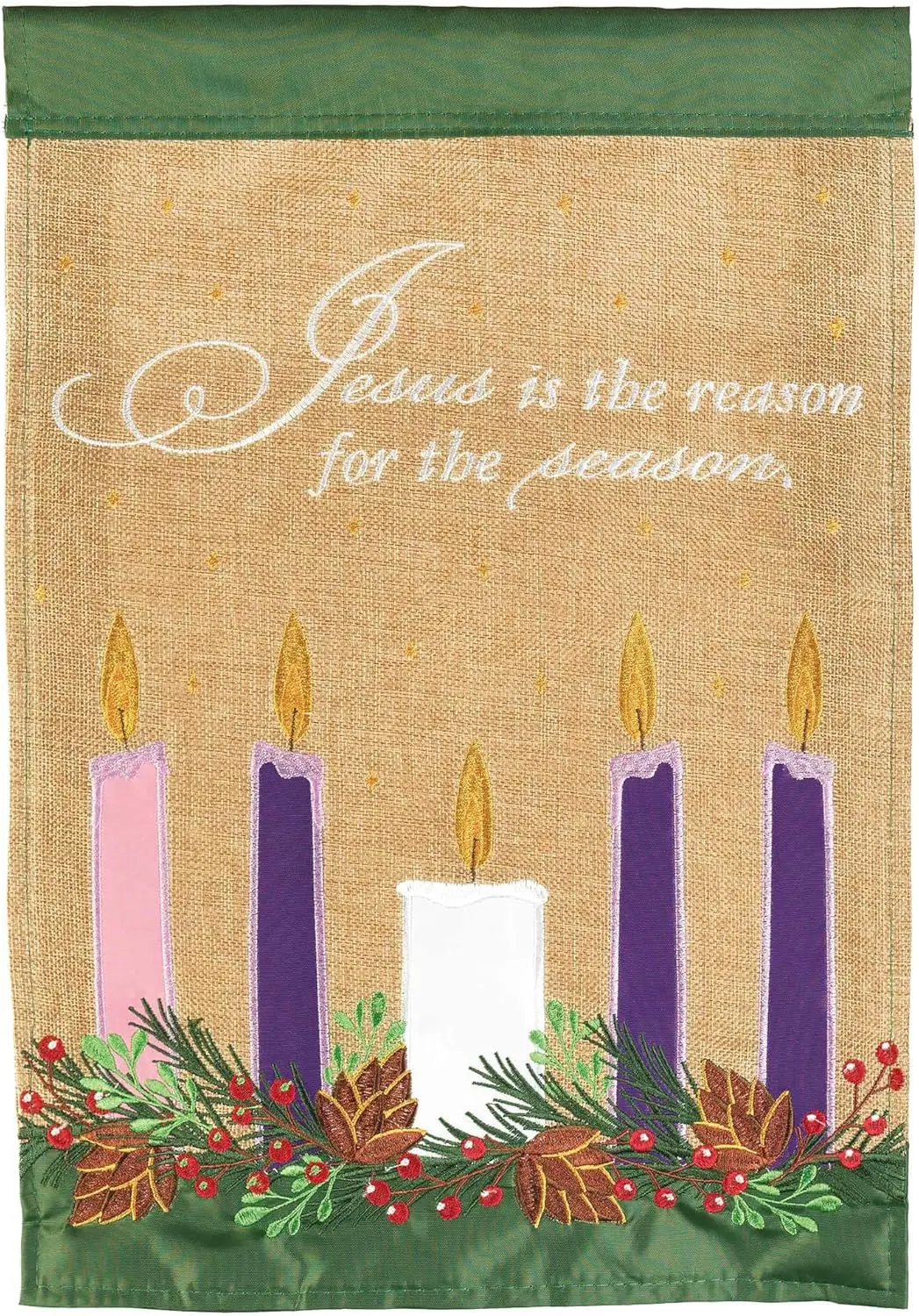 Magnolia Garden Jesus Reason Season Advent 13 x 18 Polyester Outdoor Hanging Garden Flag