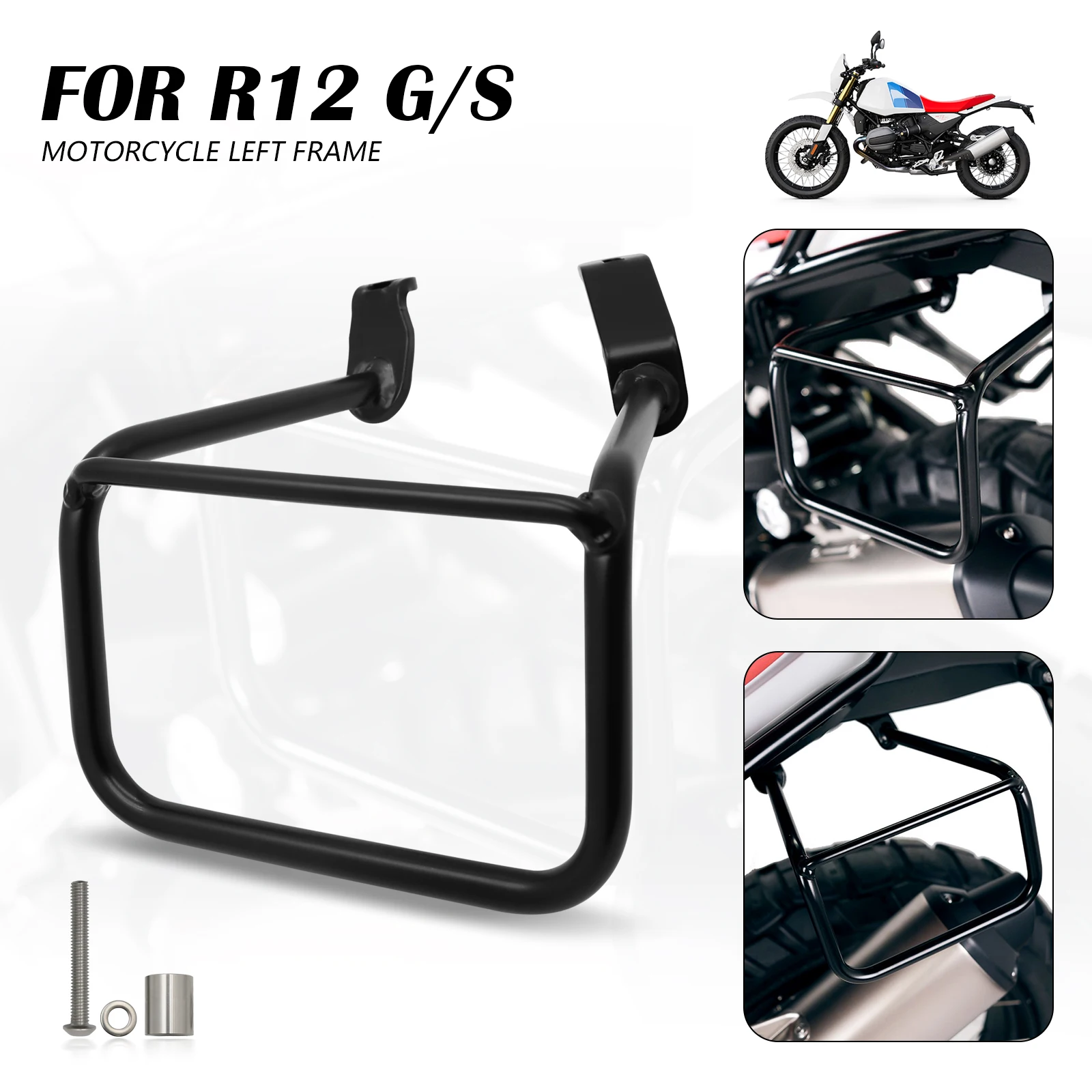 

For BMW R12GS R12 GS 2025 R12 G/S R12G/S 2026 Motorcycle Left Side Rail Luggage Carrier Support Saddlebag Bracket Frame Guard