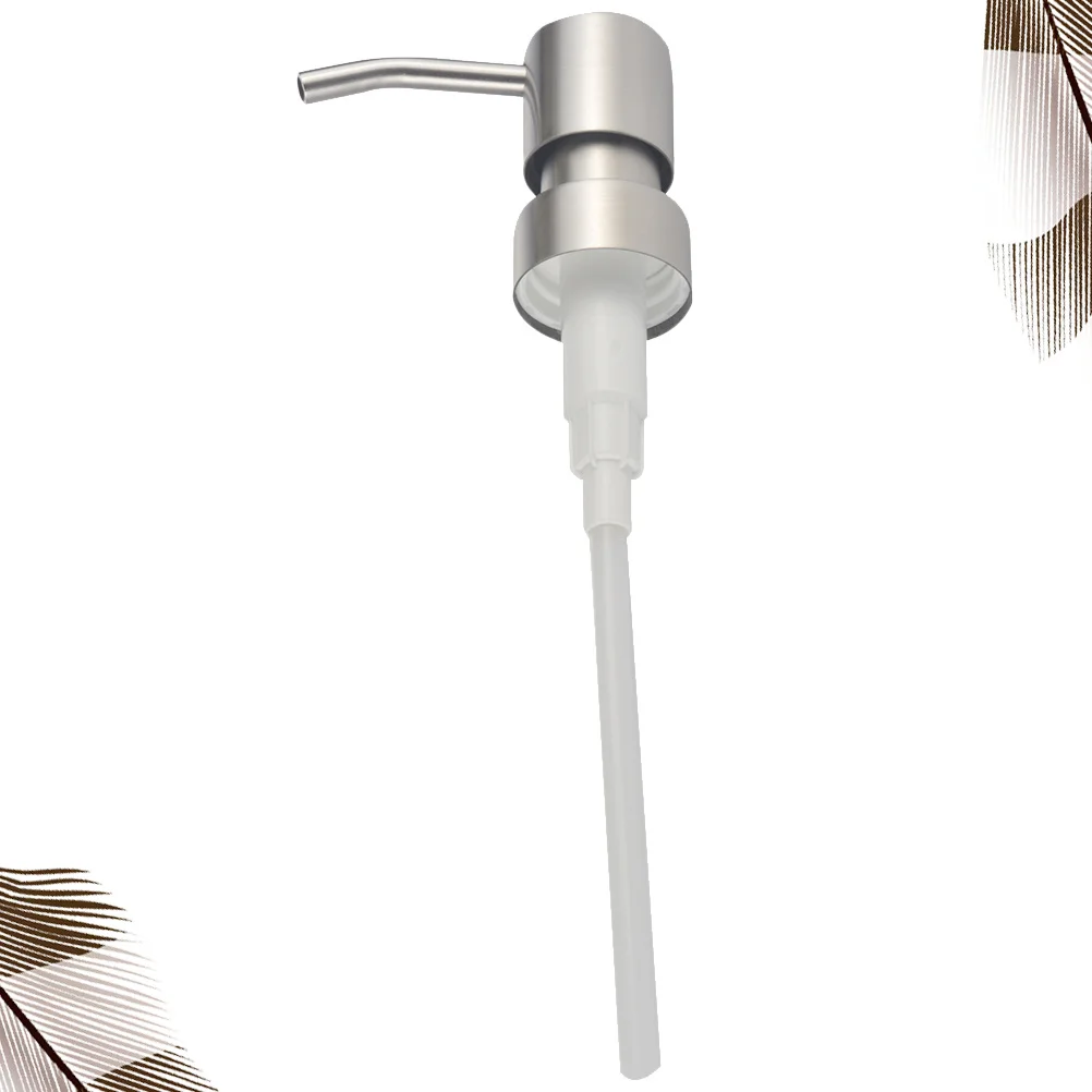 

Stainless Steel Nozzle Long Spout Pump Head 28 Teeth Replacement For Bottle Hand Soap Dispenser Bathroom Kitchen