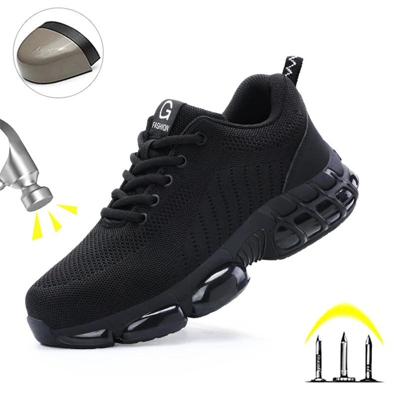 

Steel Toe Shoes Men Lightweight Work Shoes Construction Industrial Work Safety Sneakers Indestructible Steel Tennis Toe Shoes ﻿