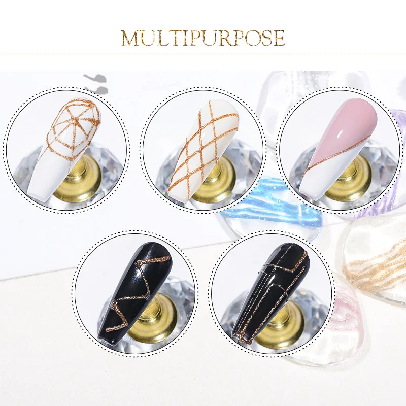 6個入り 反射グリッター スパイダージェルネイルポリッシュセット カラフルな描画ペイントライン ソークオフネイルジェル ネイルアート ハロウィンネイル用