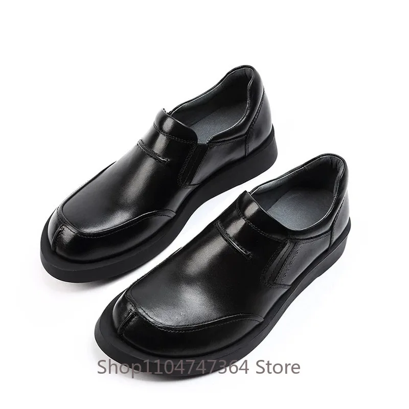 Men's Business Dress Slip on Loafers Comfortable Casual Fashion Suit Leather Shoes Male Handmade Genuine Leather Work Shoes