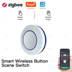 Tuya Zigbee Switch Push Scene Button Switch Wireless Remote on Off Key Controller Home Automation Scenario Switch Smart Life